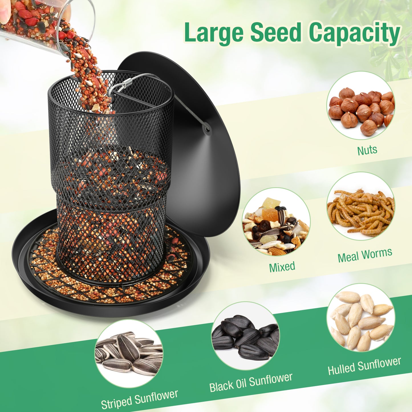No Mess No Spill Bird Feeder for Outdoor