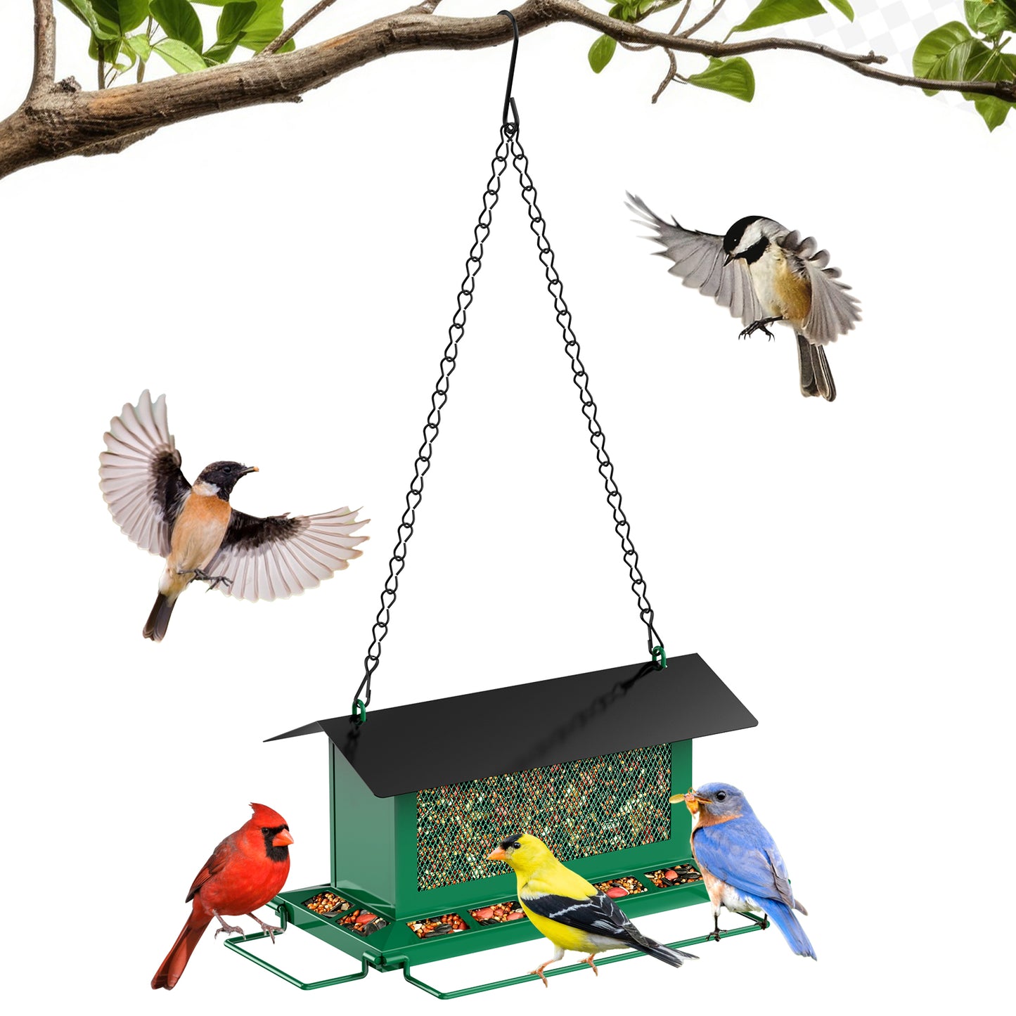 Large Squirrel Proof Bird Feeders w/ 14 Feeding Ports