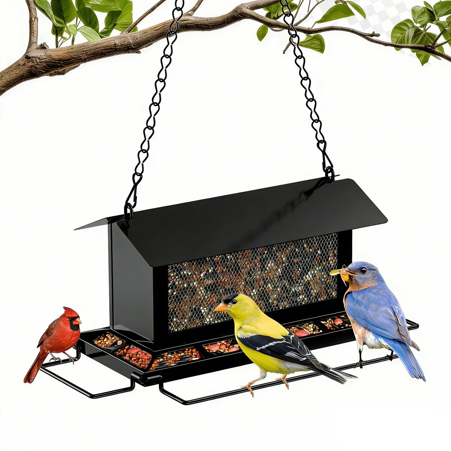 Large Squirrel Proof Bird Feeders w/ 14 Feeding Ports