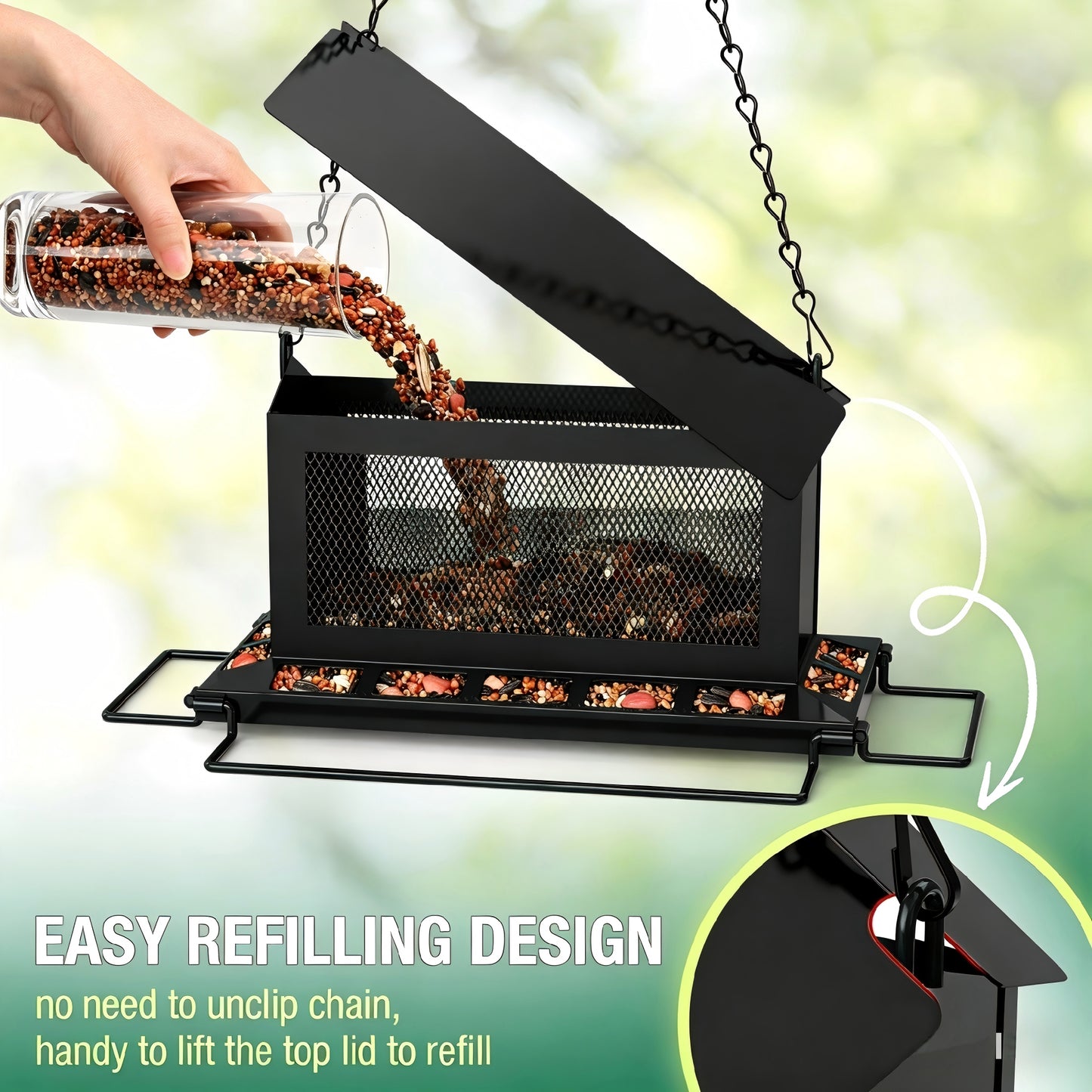 Large Squirrel Proof Bird Feeders w/ 14 Feeding Ports